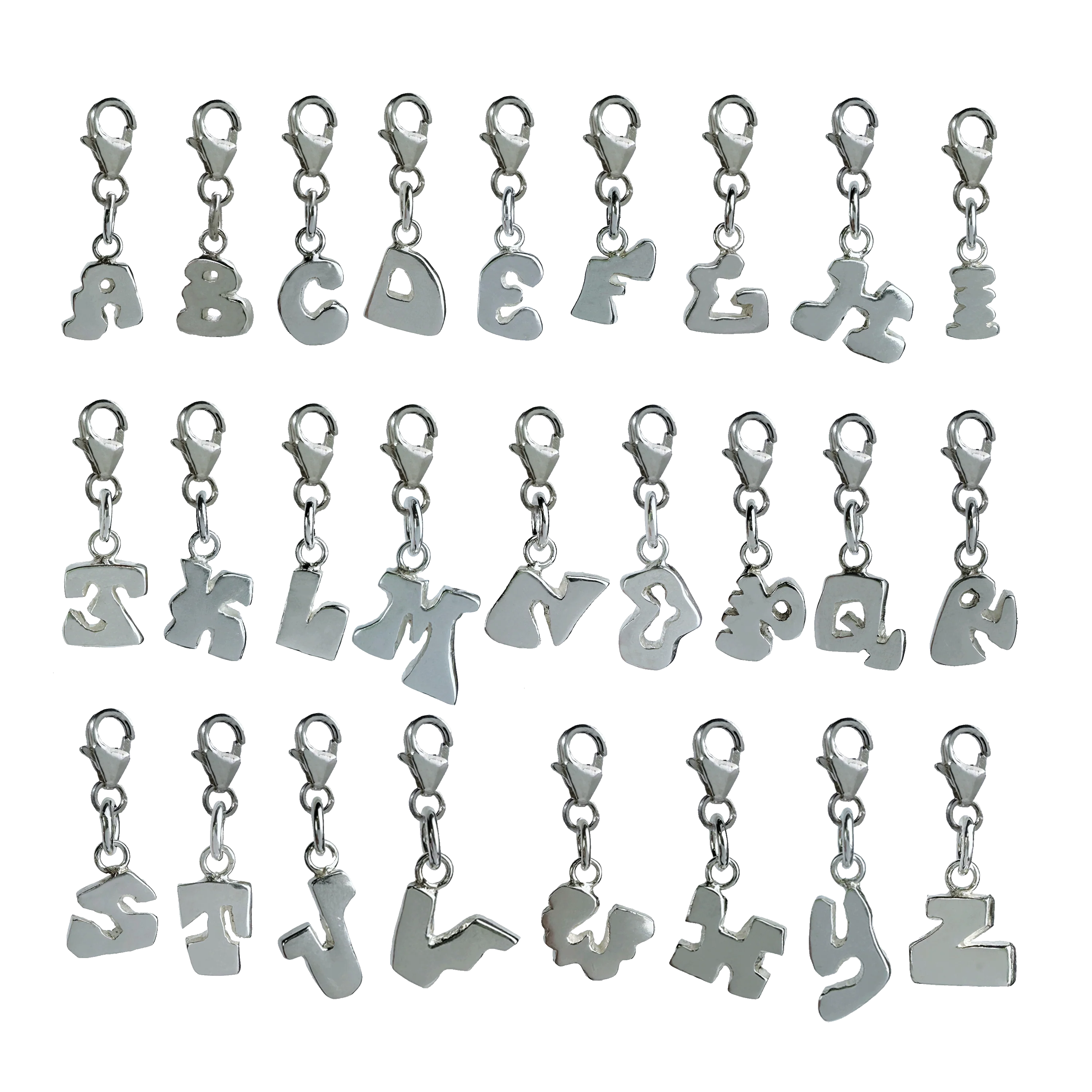 Alphabet and Number Charms with Clasp