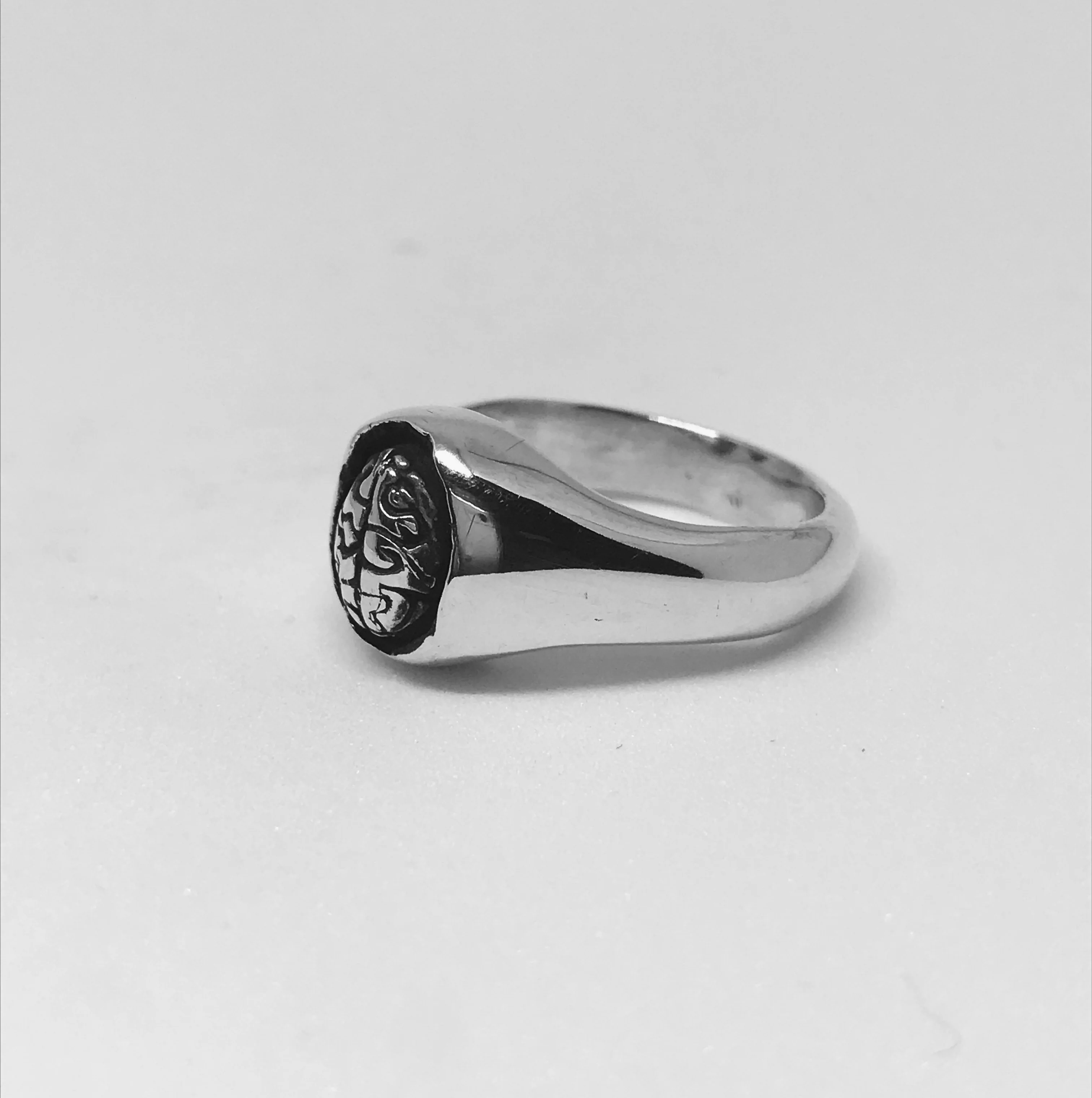 Exposed Brain Silver Signet Ring - Image 8