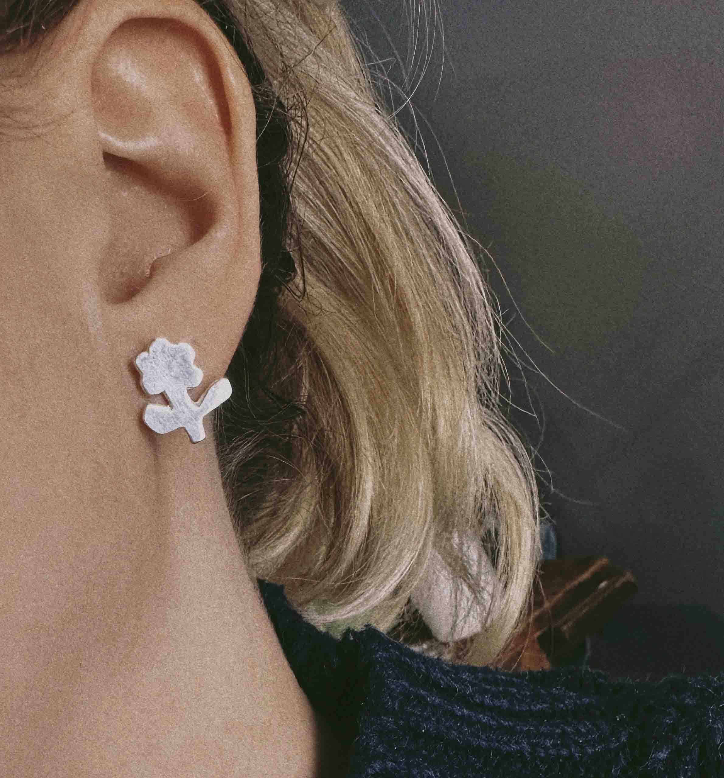 Flower Stem Stud Earrings - Image 3
