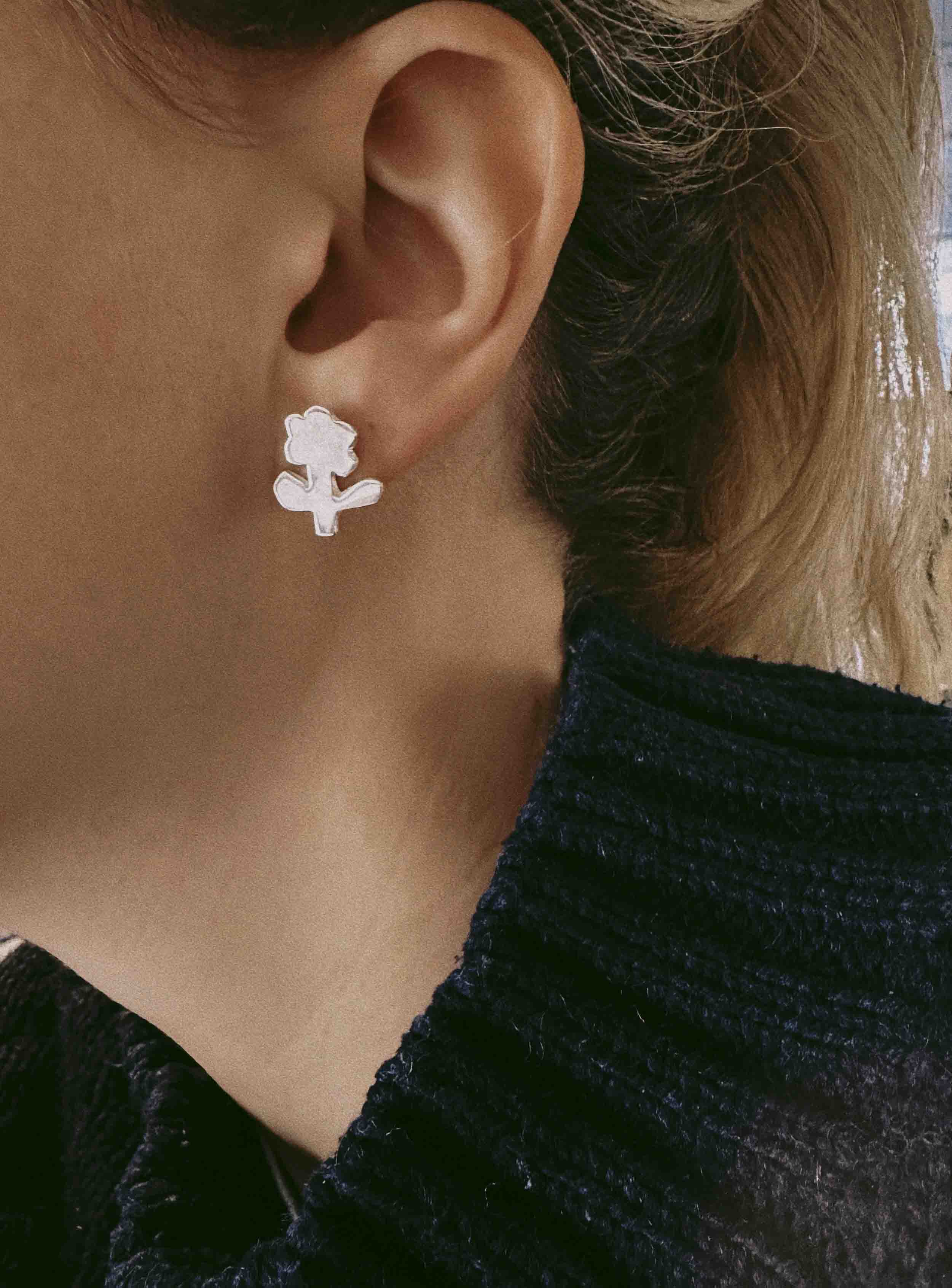 Flower Stem Stud Earrings - Image 5