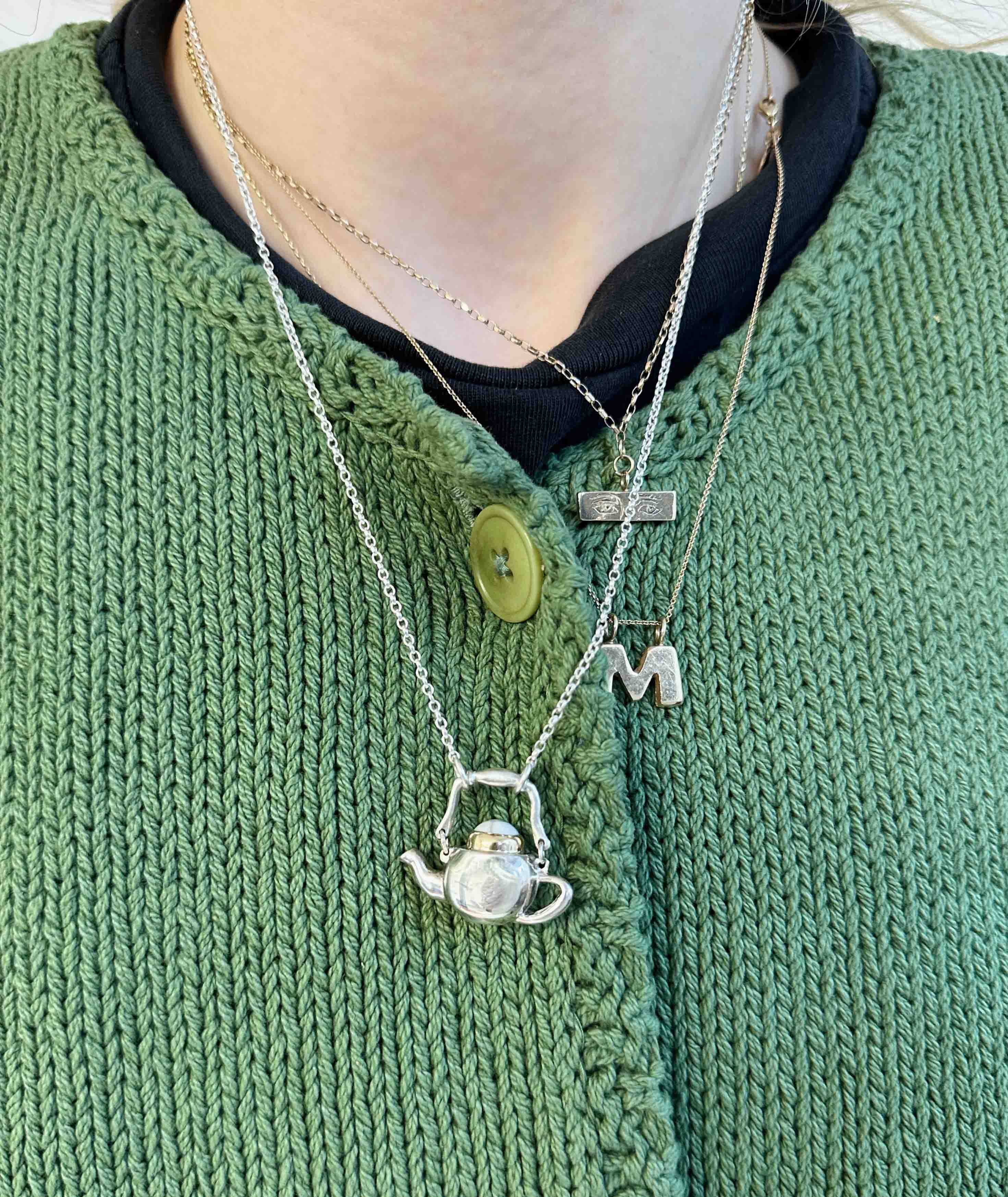 Gemstone Teapot Necklace - Image 4