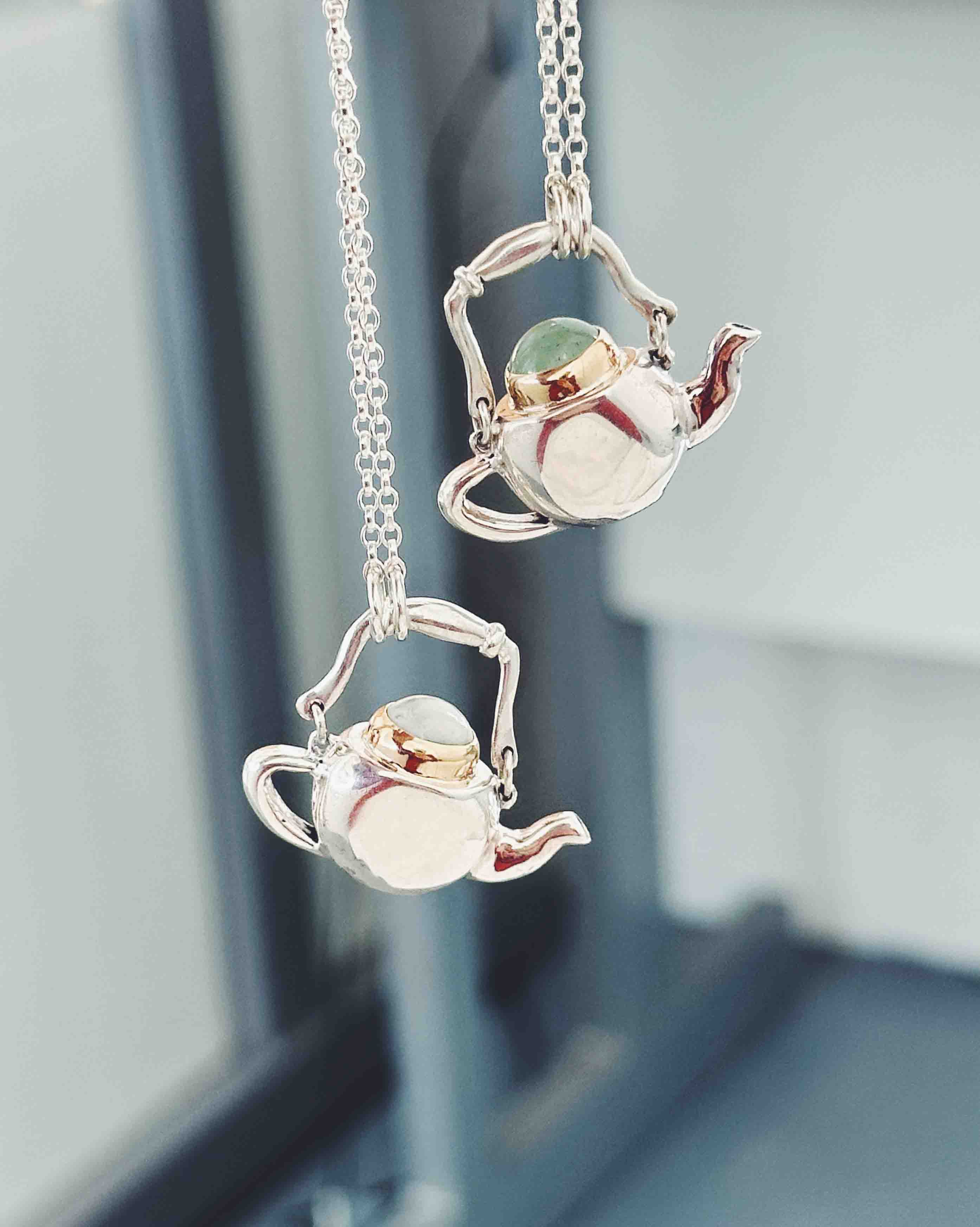 Gemstone Teapot Necklace - Image 5