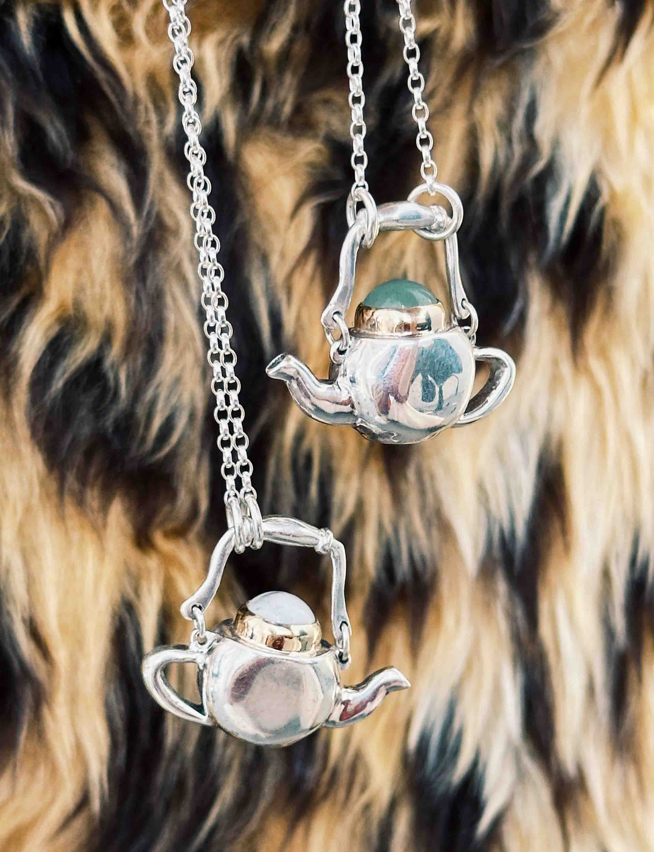 Gemstone Teapot Necklace - Image 6