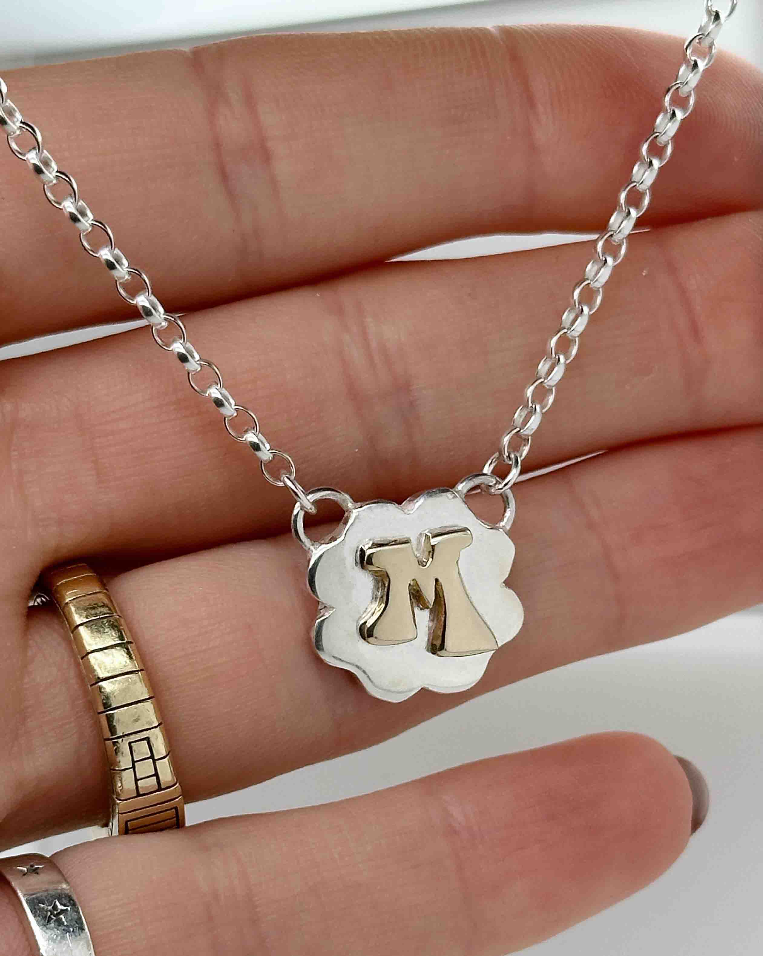 Initial Necklace with Brass Initial - Image 6