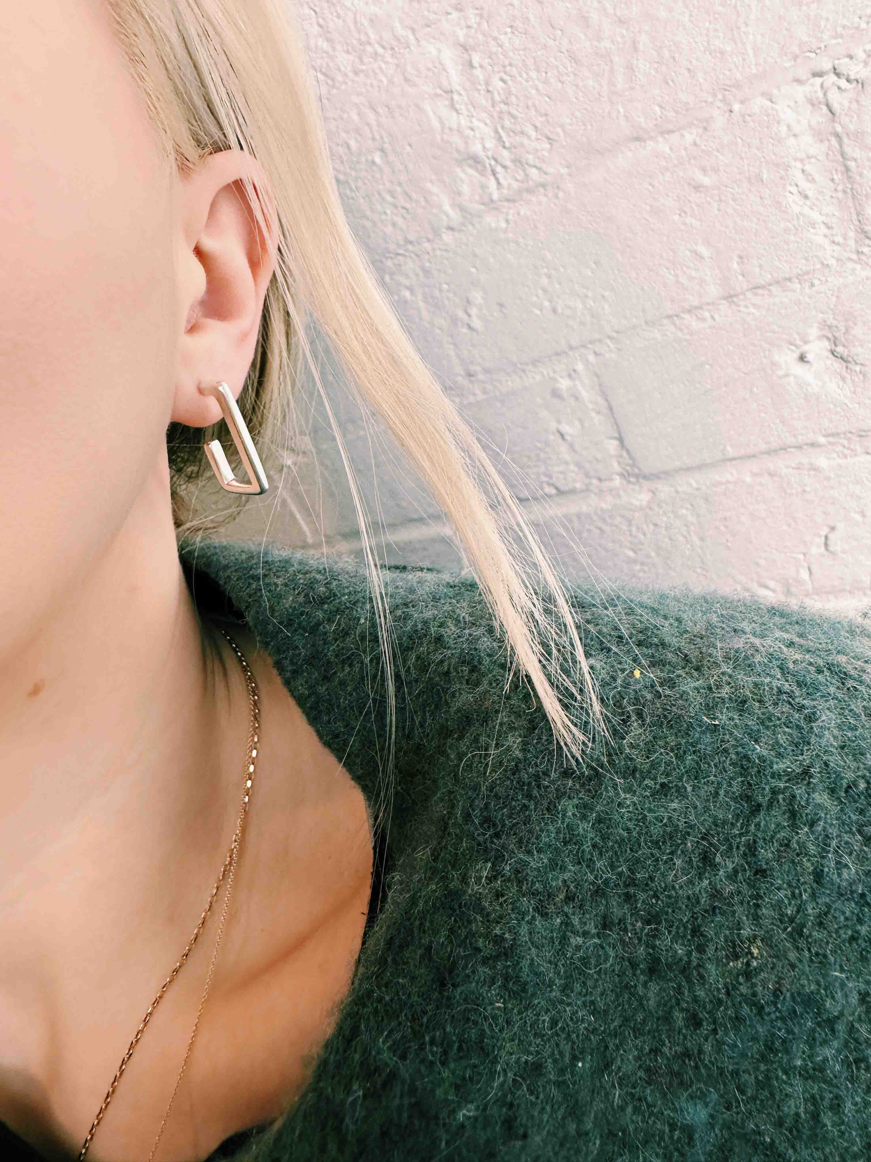 Large Square Hoop Earrings - Image 4