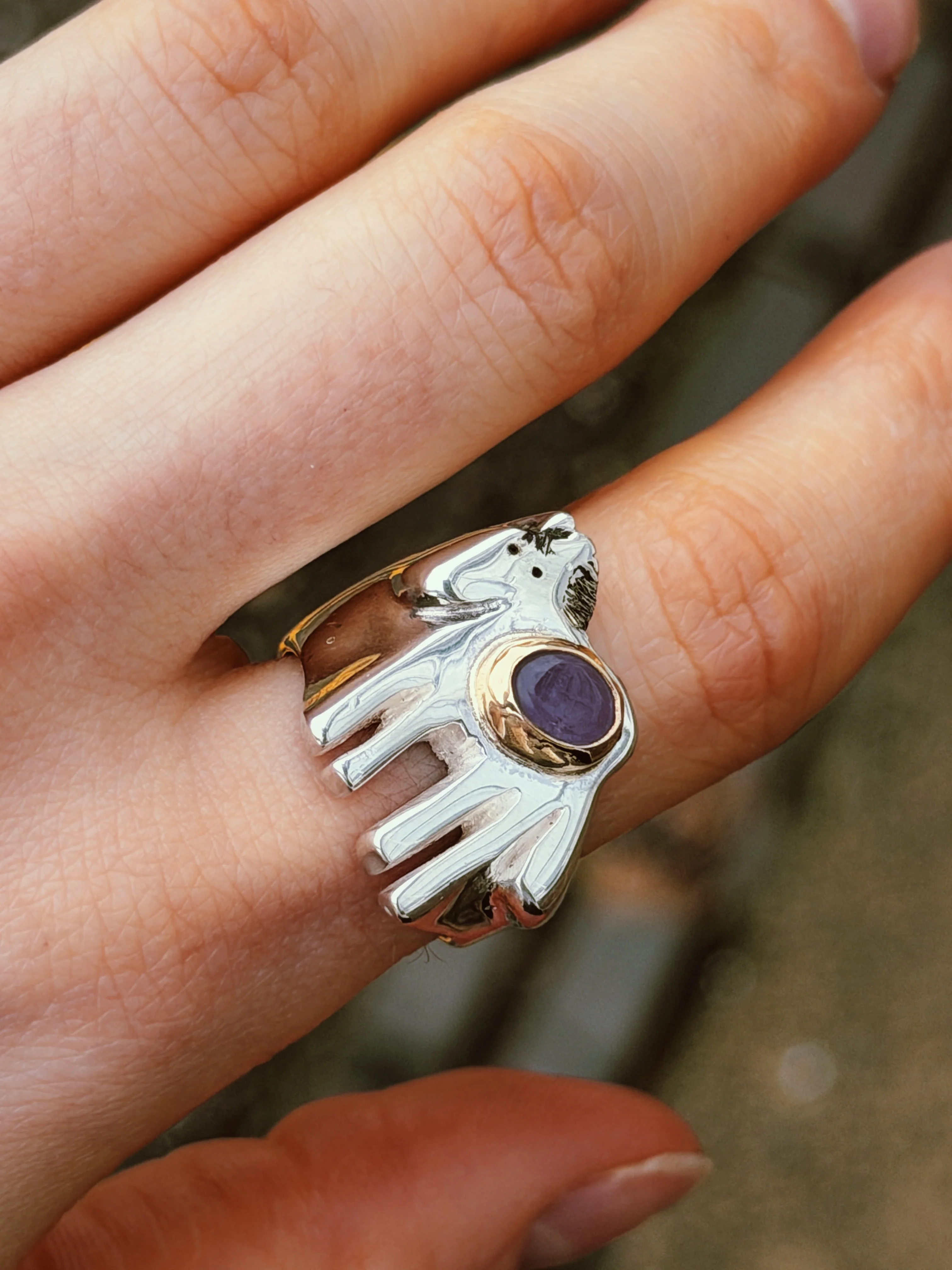 Amazonite Horsey Signet Ring - Image 3