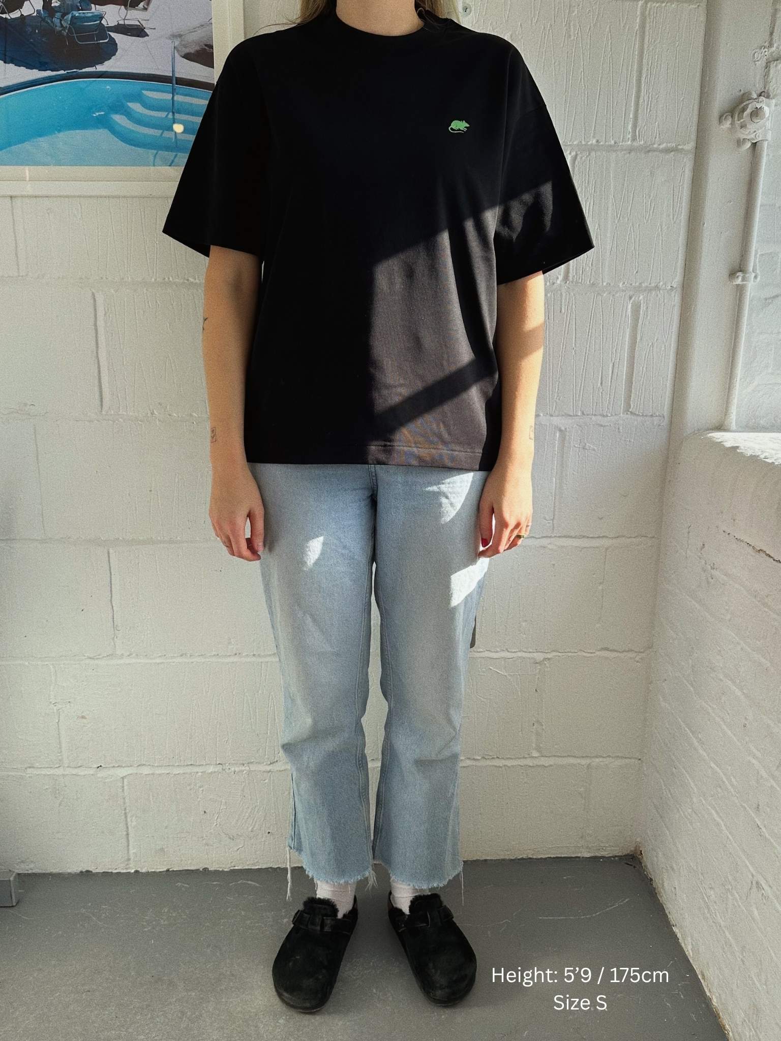 Rat Betty Organic Cotton Tee in Black - Image 3