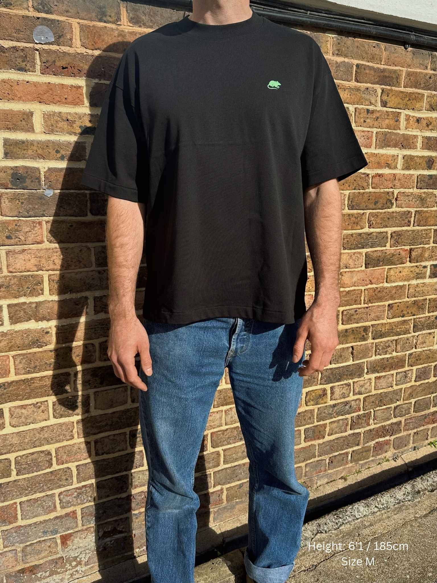 Rat Betty Organic Cotton Tee in Black - Image 6