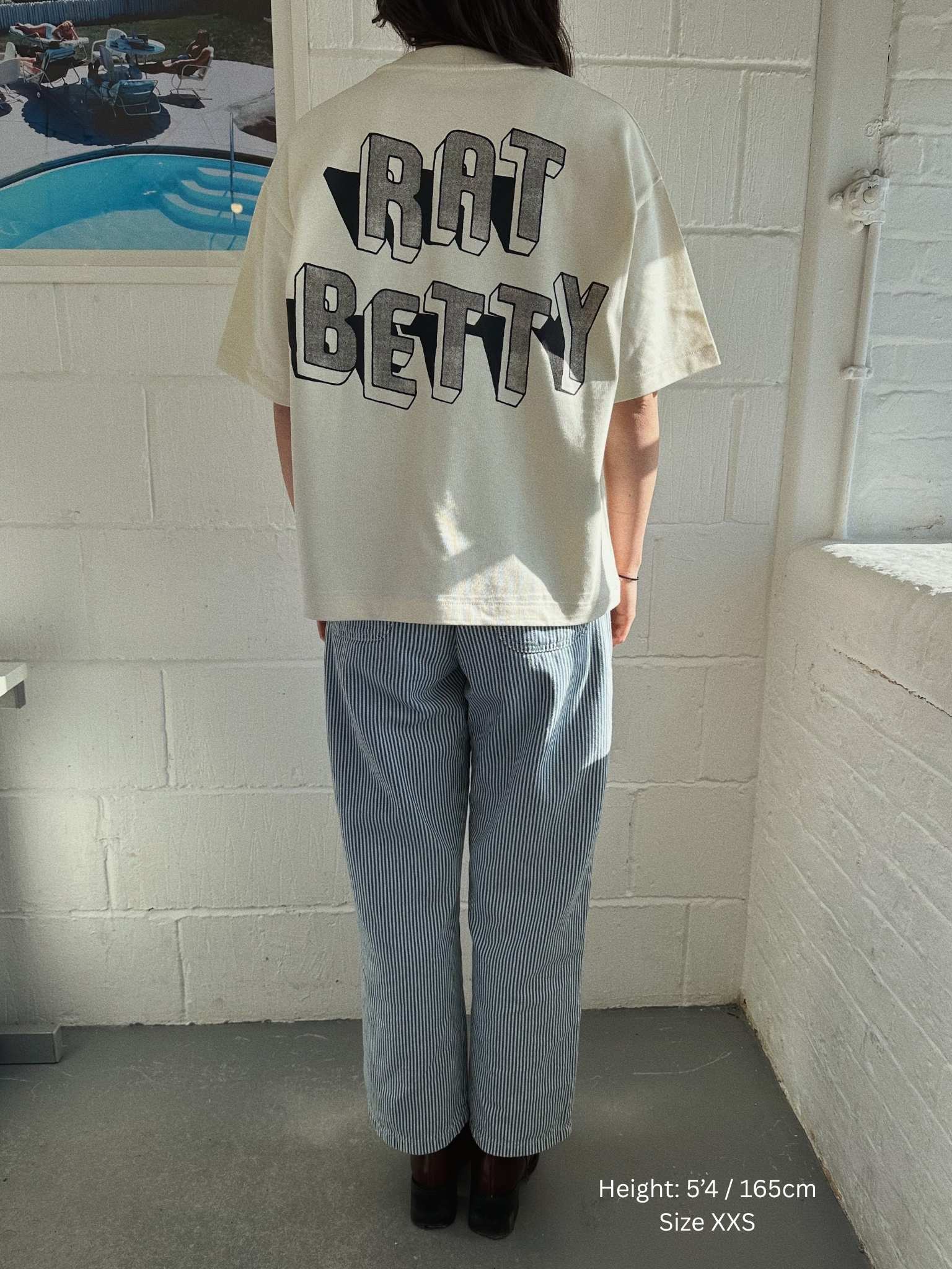 Rat Betty Organic Cotton Tee in Cream - Image 4