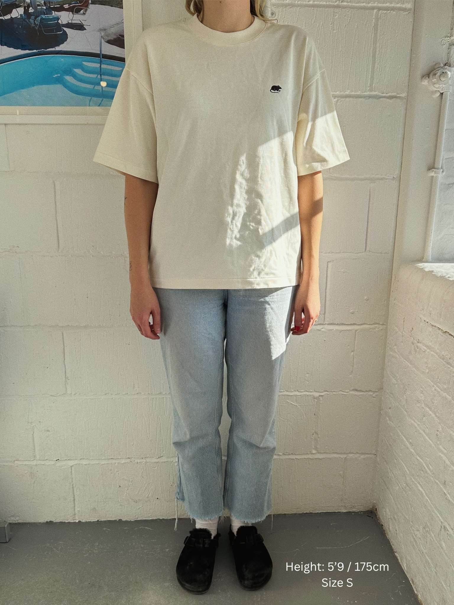 Rat Betty Organic Cotton Tee in Cream - Image 8