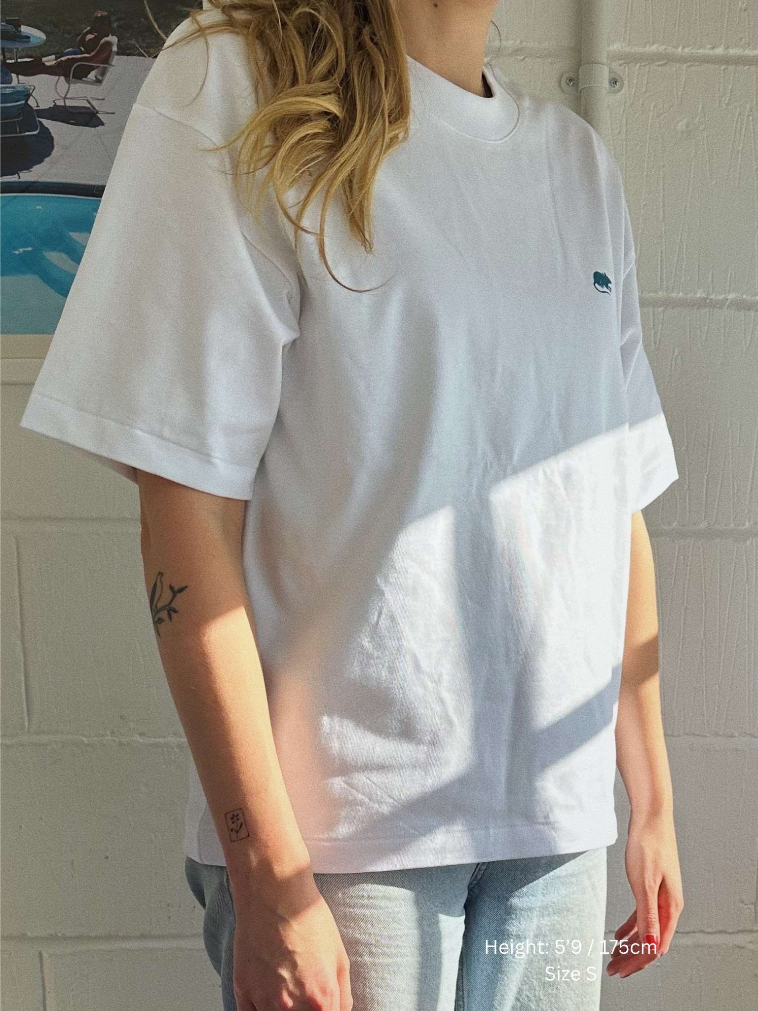 Rat Betty Organic Cotton Tee in White - Image 3