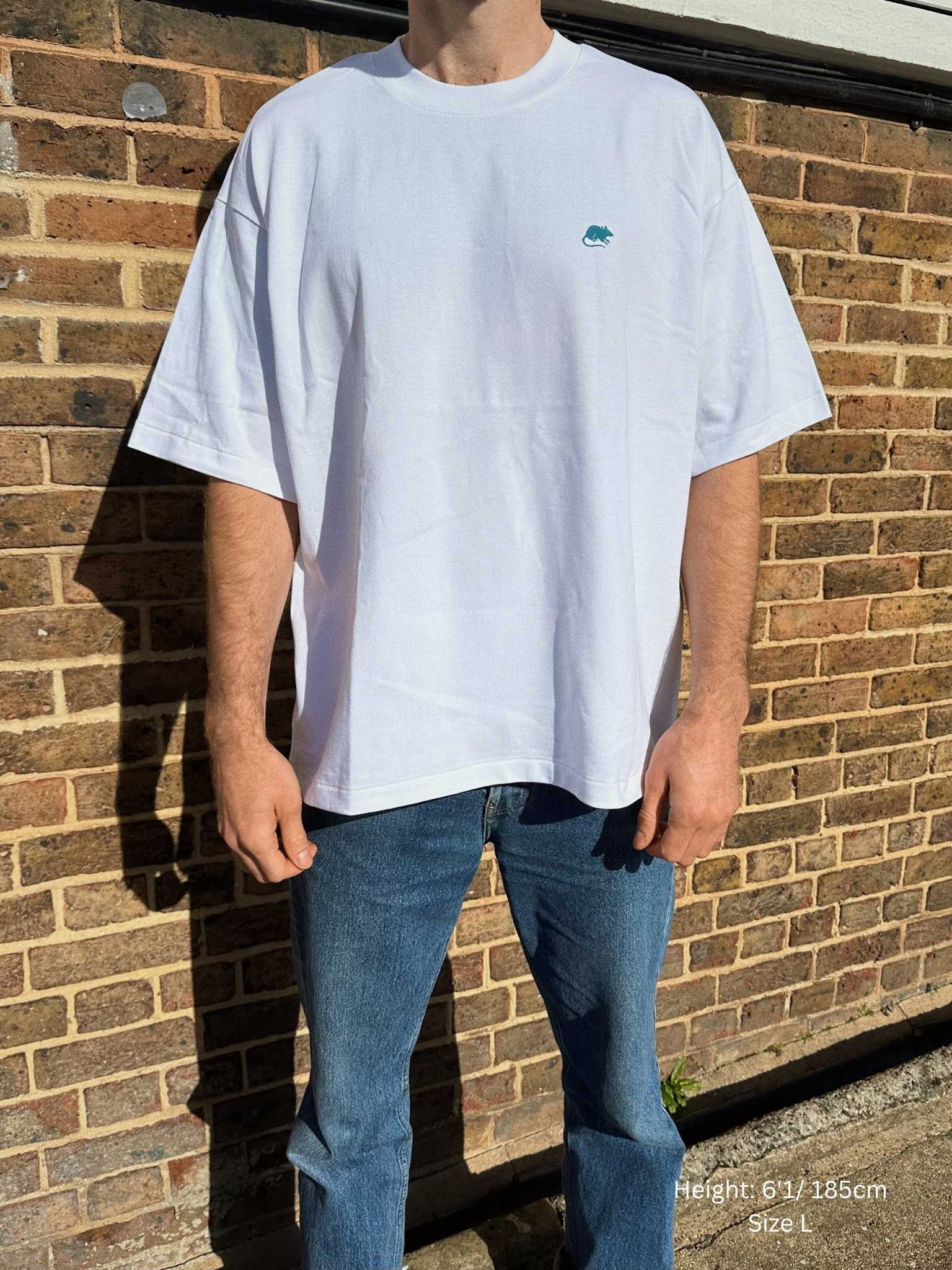 Rat Betty Organic Cotton Tee in White - Image 5