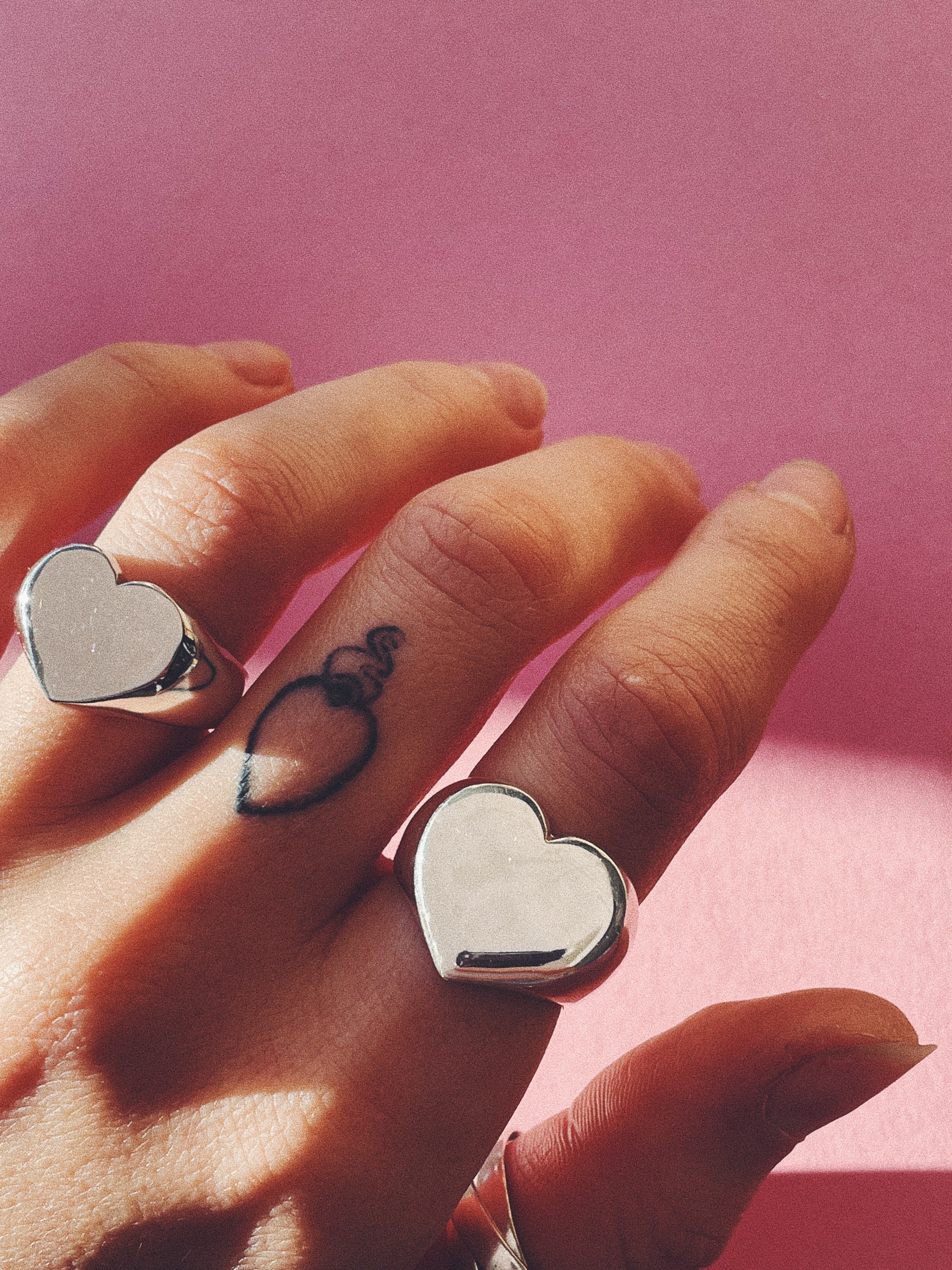 Small Blank Chubby Heart Ring - Image 4