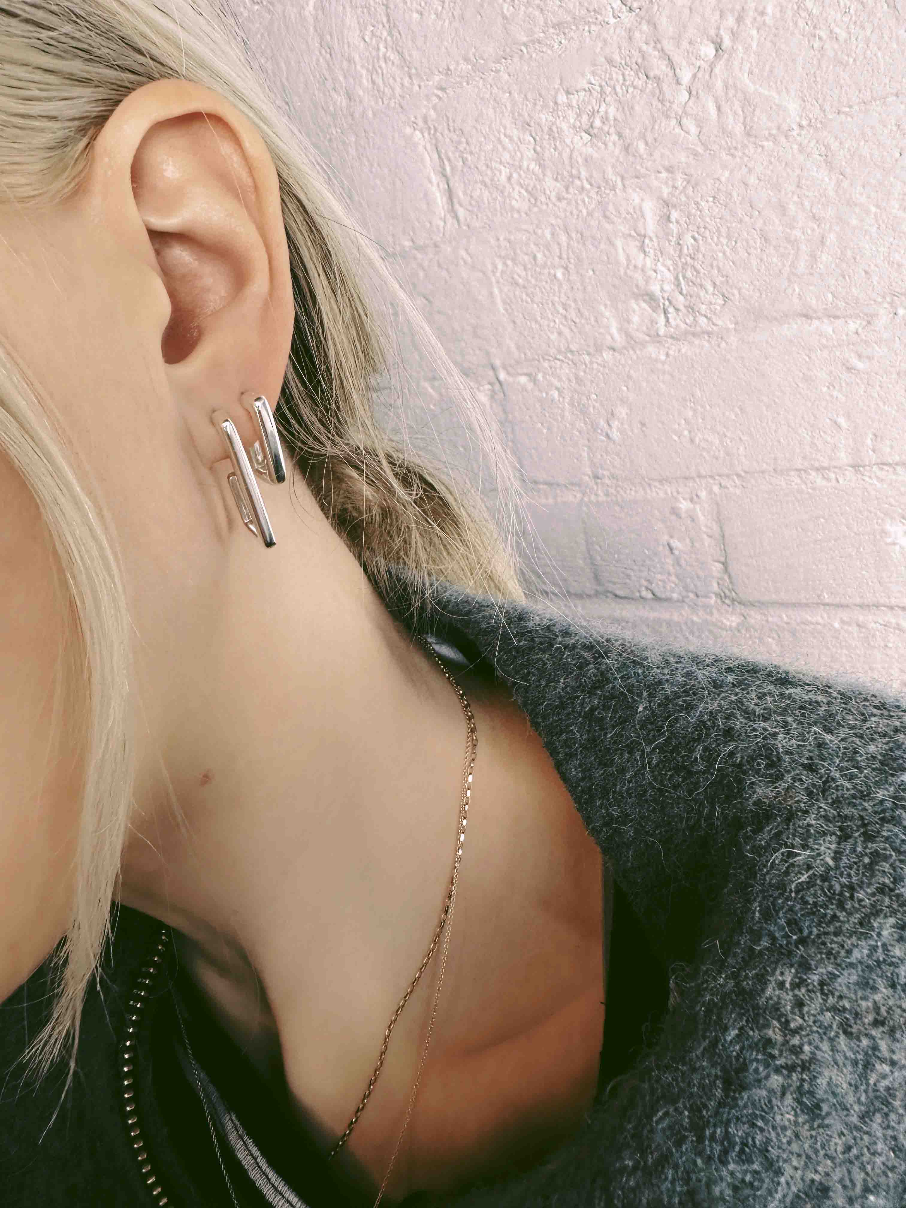 Small Square Hoop Earrings - Image 4