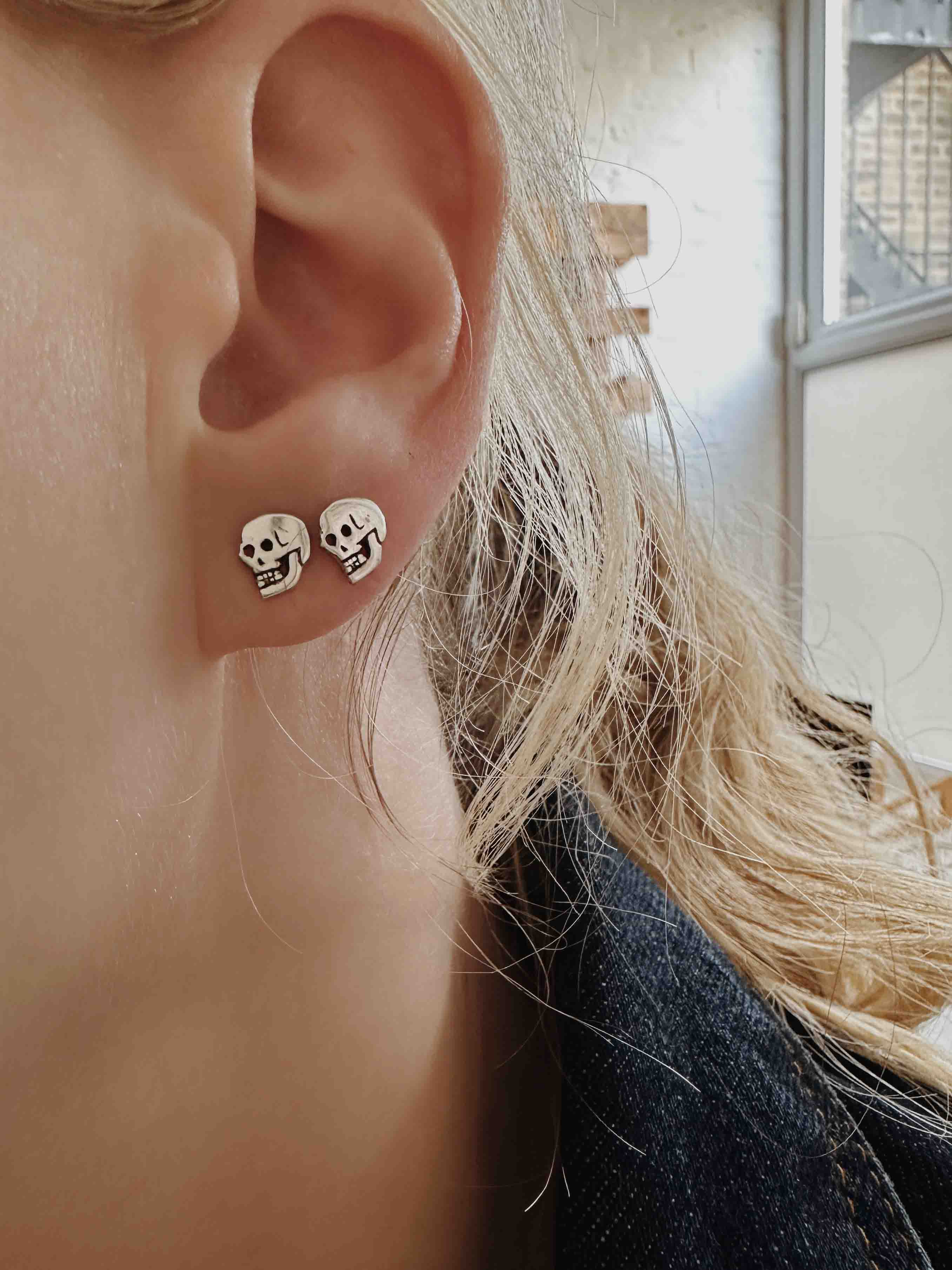 Teeny Tiny Nutter Skull Earrings - Image 3