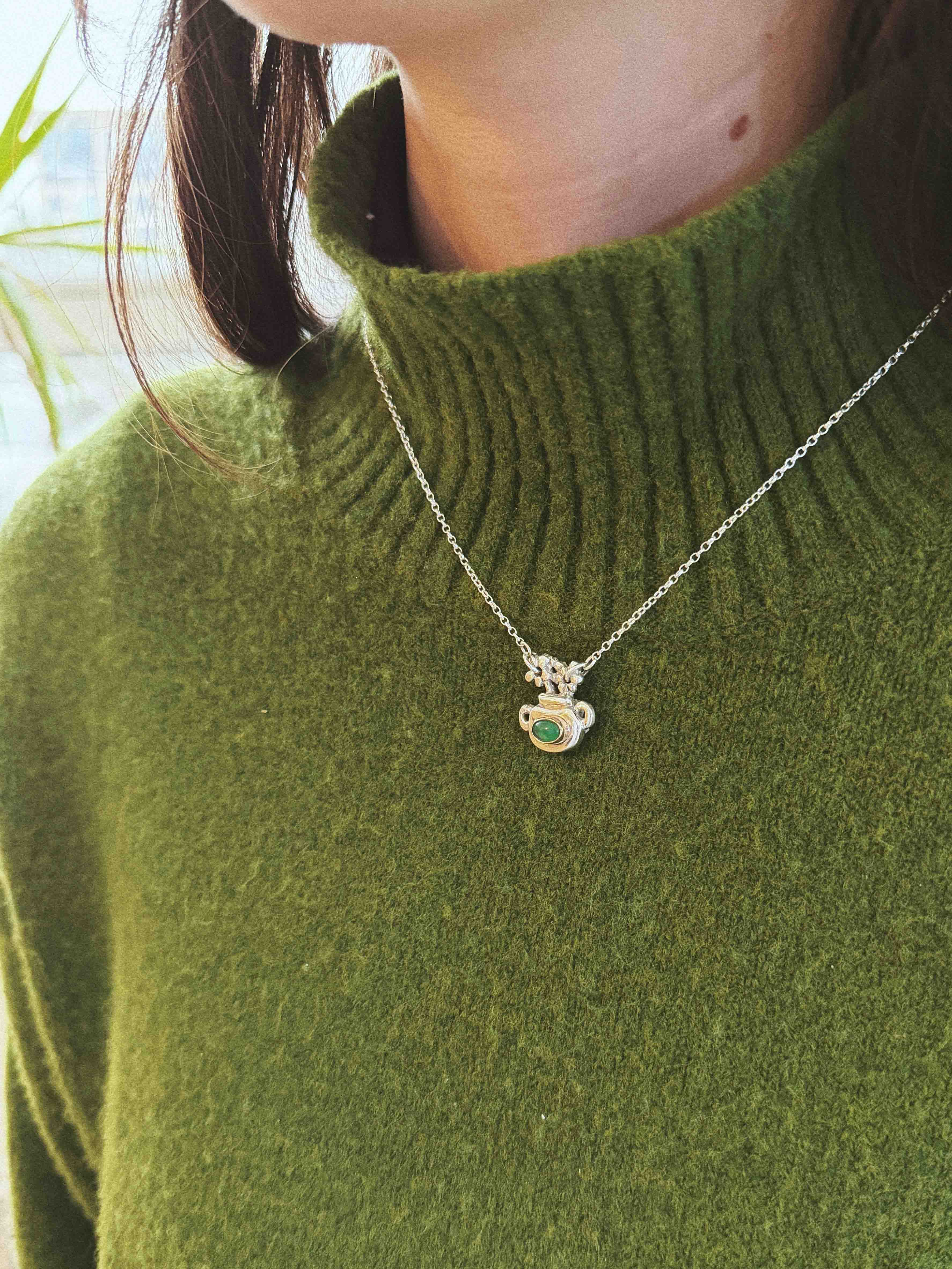 The Flower Pot Necklace with Yellow Mookaite - Image 4