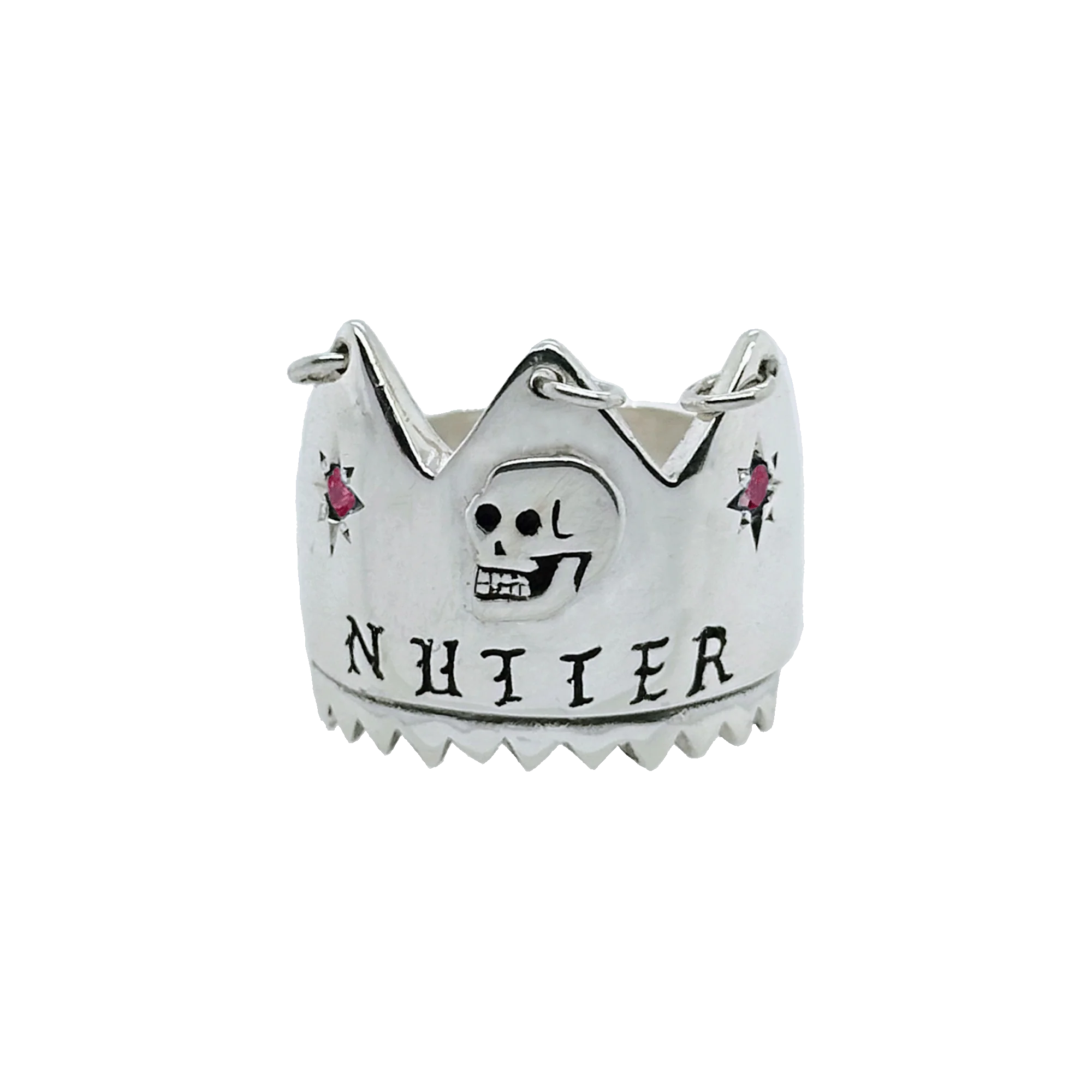 The Nutter Crown Ring in Sterling Silver with Rubies