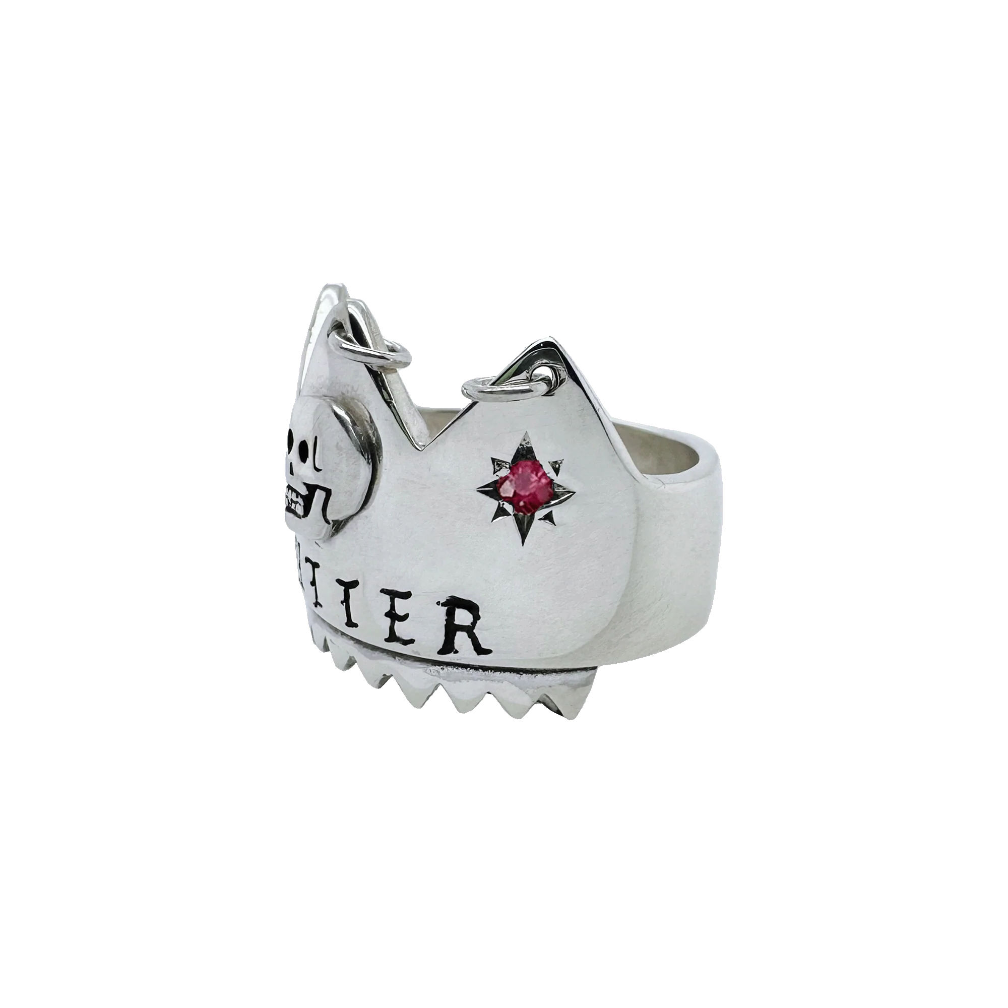 The Nutter Crown Ring in Sterling Silver with Rubies - Image 2